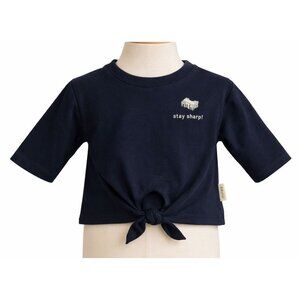 Miles Baby 3M Navy Stay Sharp Tie Front Top New With Tag Minimalist